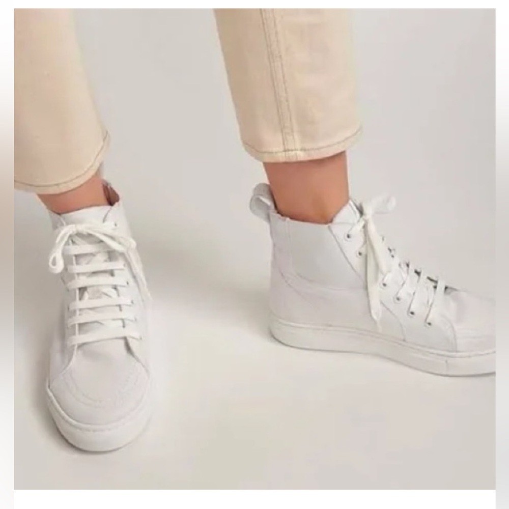 🍒Thakoon Pull On White High Top Sneakers. Size: 38 - Picture 2 of 11